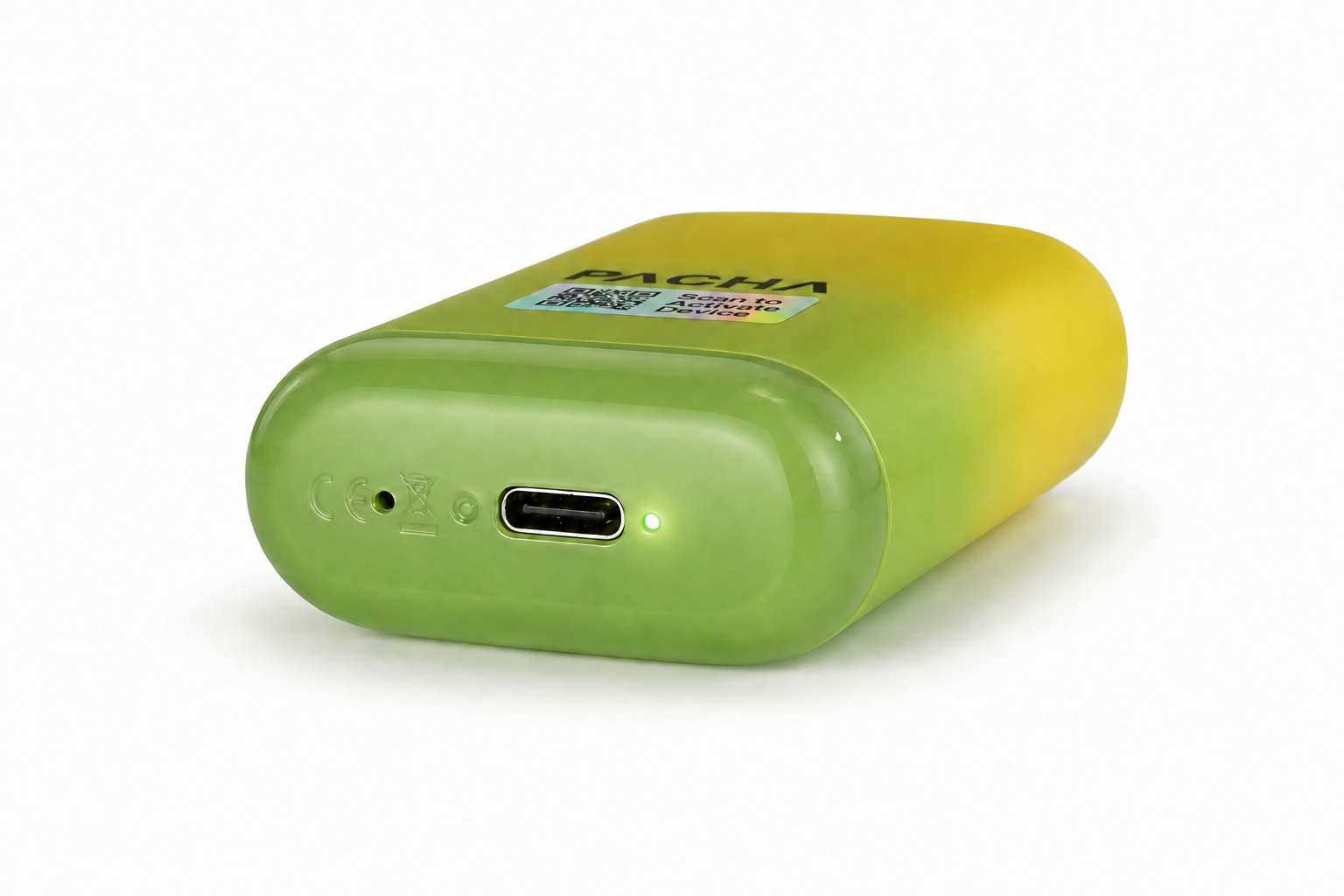PACHA device showing the illuminated power indicator